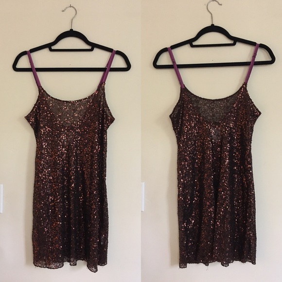 Free People Dresses & Skirts - Free People Burgundy Sequin Slip